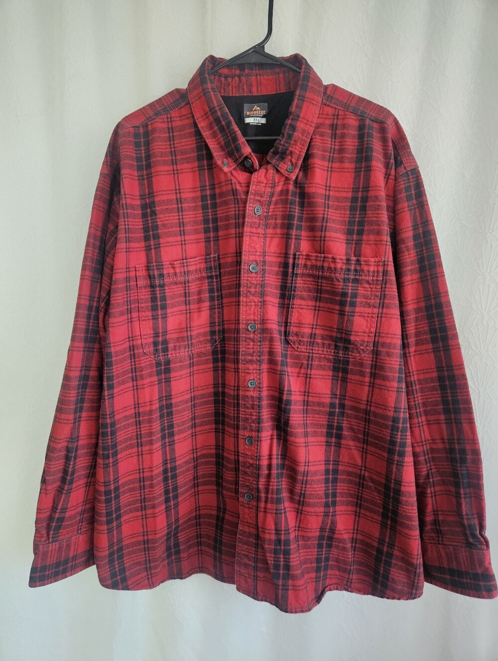 Ridgecut Toughwear Flannel Shirt Red Black Cotton 3XL